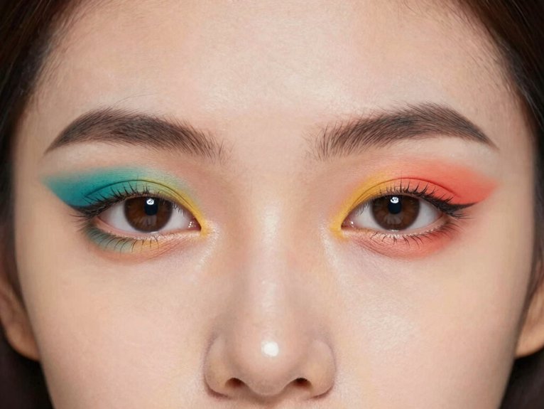 19 Creative Colorful Eye Makeup Looks That Stand Out 12 bold matte geometric eyeform