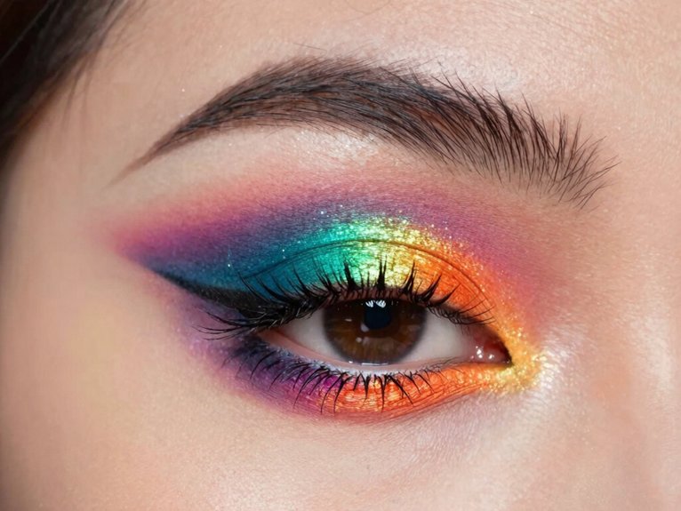 19 Creative Colorful Eye Makeup Looks That Stand Out 19 bold metallic inner highlight