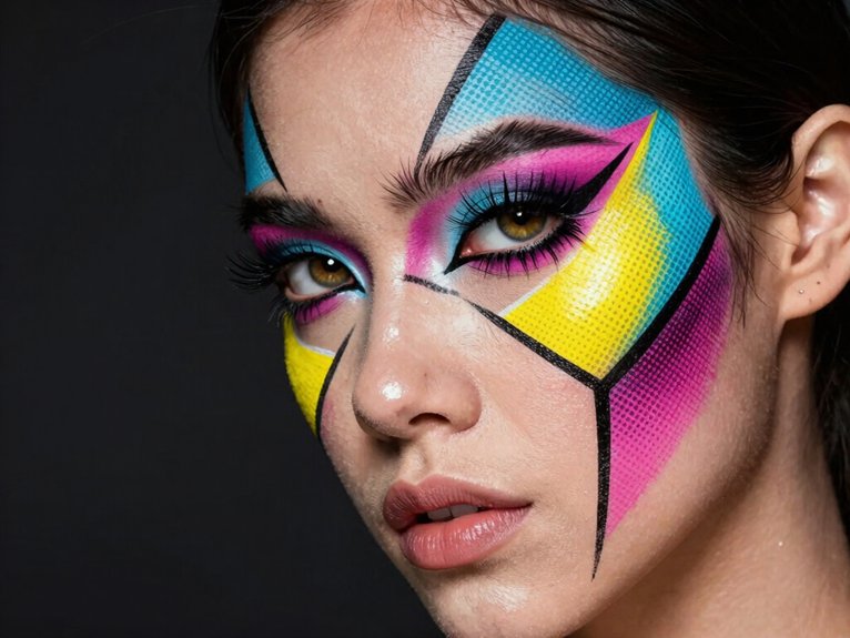 21 Creative Makeup Looks With Face Paint That Are Bold and Artistic 16 bold pop art comic contouring