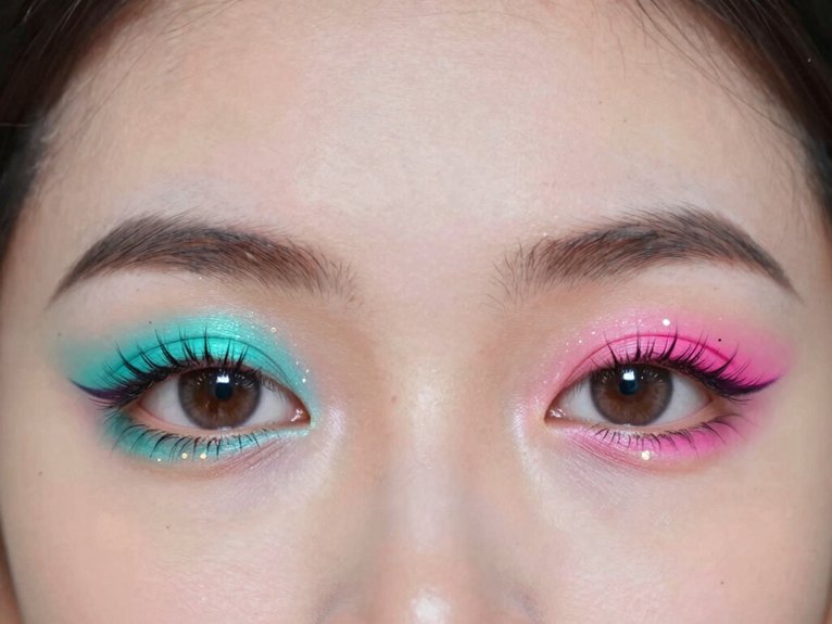 19 Creative Colorful Eye Makeup Looks That Stand Out 10 bright lower lash watercolor pop