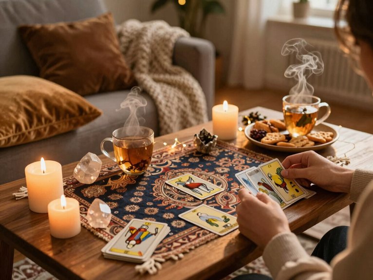 23 Fun Girl Night Ideas at Home for the Perfect Cozy Get-Together 19 candlelit mystical tarot girlnight