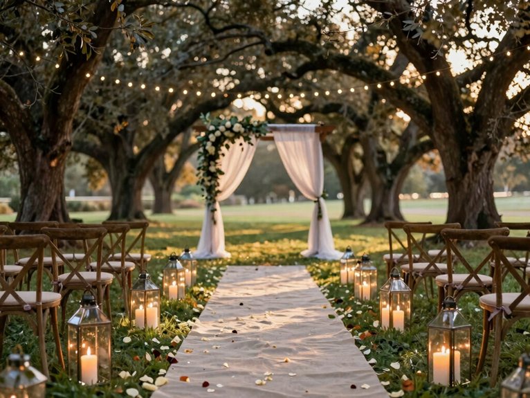 candlelit outdoor aisle elegance