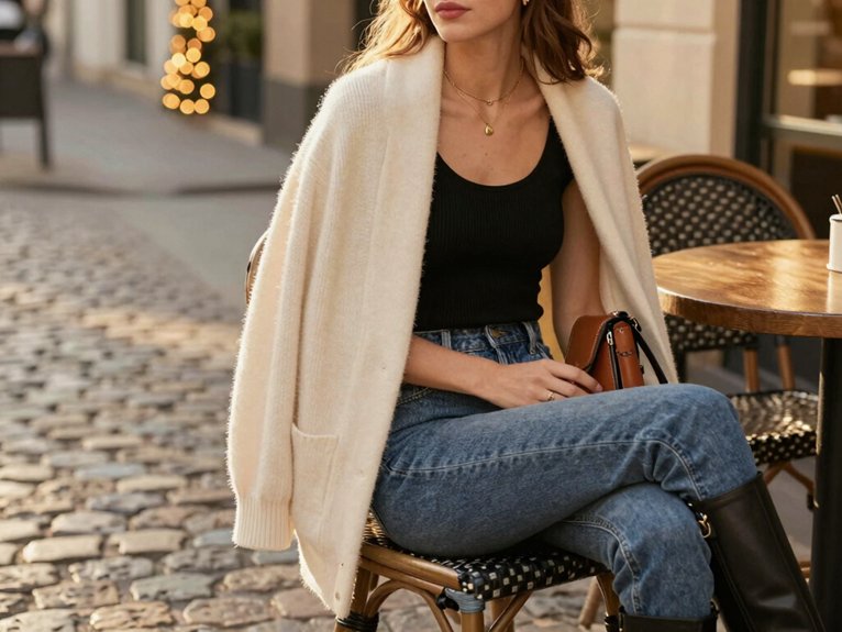 20 Casual Date Night Outfit Ideas That Look Effortlessly Chic 10 cardigan layered with tank