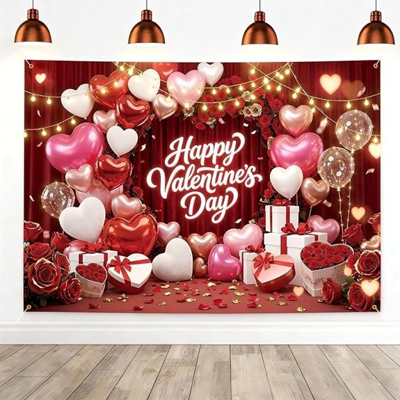 7 Valentine Backgrounds That Set the Perfect Romantic Scene 3 Valentine's Day Red Hearts Rose Photo Booth Backdrop