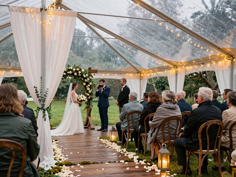 clear top tent wedding backup
