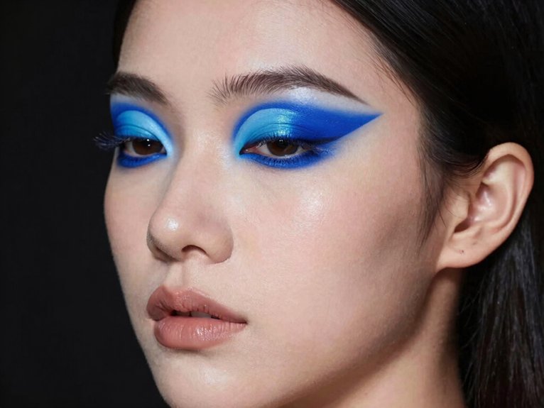 17 Creative Blue Makeup Looks for a Bold Statement 17 cobalt graphic floating liner