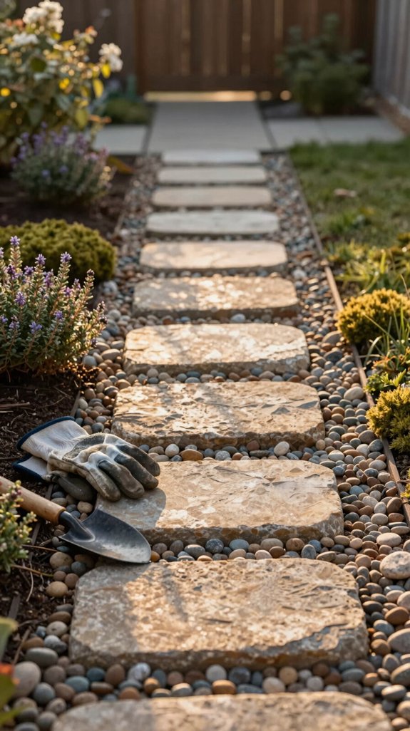 23 DIY Backyard Landscaping Ideas to Transform Your Outdoor Space on a Budget 17 comfortable spaced flagstone path