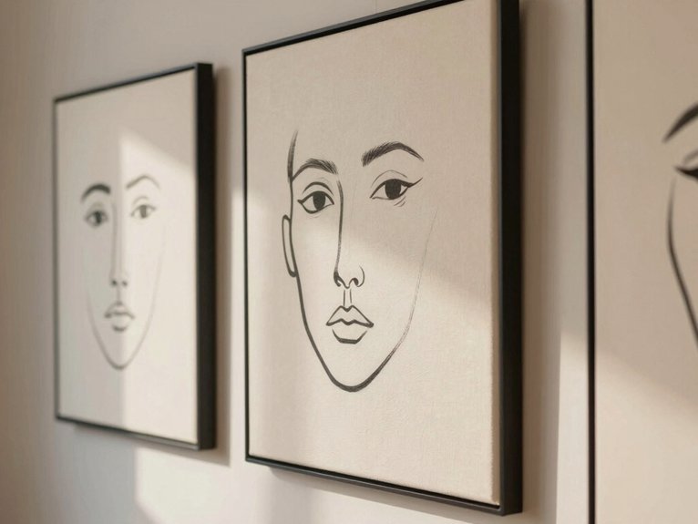24 Canvas Painting Ideas to Sell That Are Trending and Profitable 1 continuous minimal line portraits