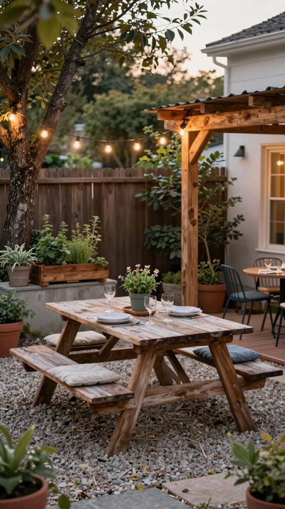 23 DIY Backyard Landscaping Ideas to Transform Your Outdoor Space on a Budget 23 cozy compact outdoor dining setup