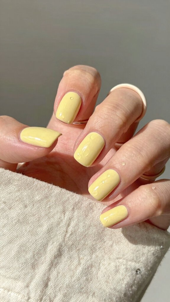 13 Pastel Yellow Nail Ideas That Feel Fresh and Trendy 5 creamy butter yellow nails
