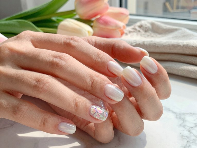 14 Fresh Spring Nail Ideas to Try This Season 10 creamy glossy milky manicure