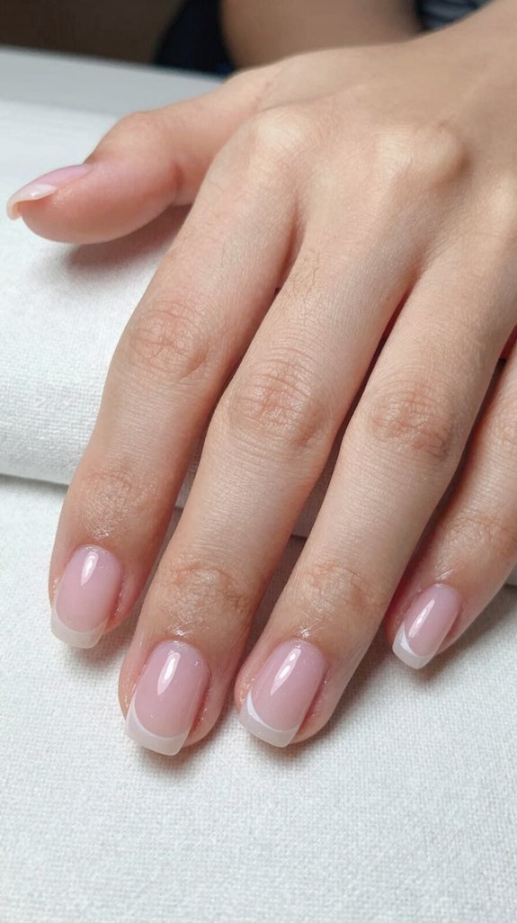 12 Short Light Pink Clear Nail Ideas That Look Clean and Glossy 4 delicate baby pink micro french