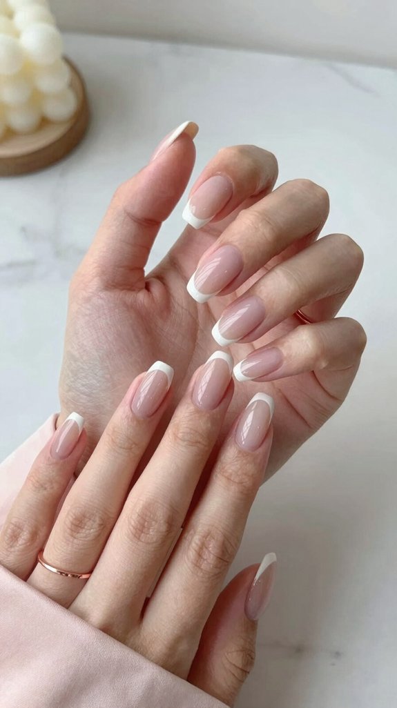 12 Almond Nude Pink Nail Ideas That Look Soft and Elegant 10 delicate pink micro french