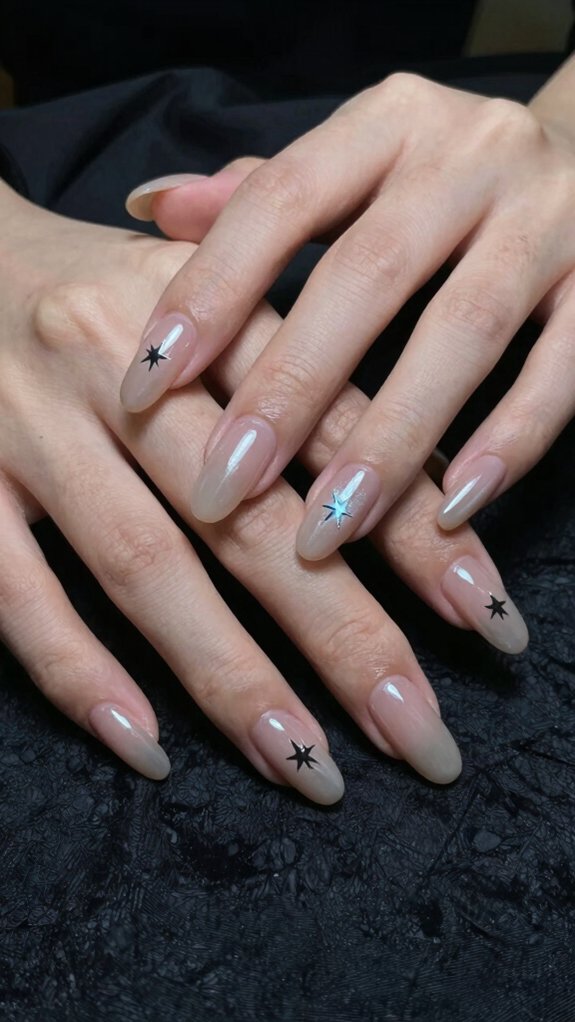 delicate star on nude