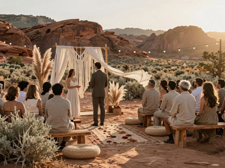 desert boho macram saguaro ceremony