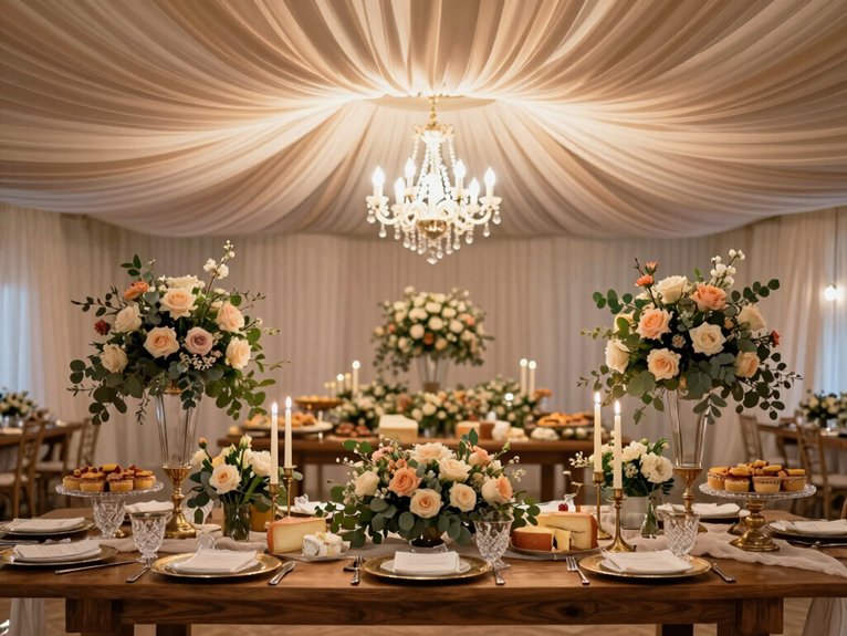 dreamy layered draped ceiling