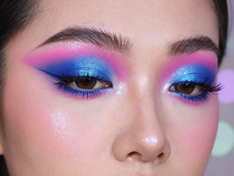 19 Creative Colorful Eye Makeup Looks That Stand Out 2 electric blue meets hot pink