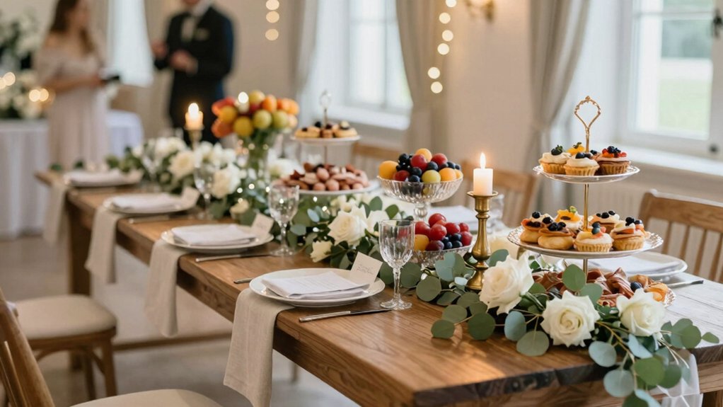 elegant wedding buffet styling ideas