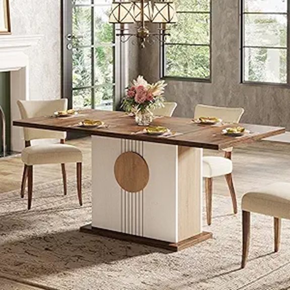 11 Best White Oak Dining Tables That Anchor Any Family Meal 10 Tribesigns 55 Farmhouse Rectangular Dining Table (Oak)