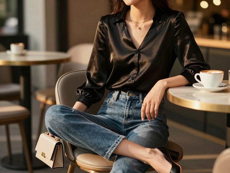 20 Casual Date Night Outfit Ideas That Look Effortlessly Chic 2 fitted black top and denim