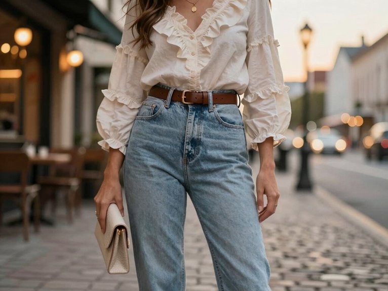 20 Casual Date Night Outfit Ideas That Look Effortlessly Chic 12 flirty tops high waist mom jeans