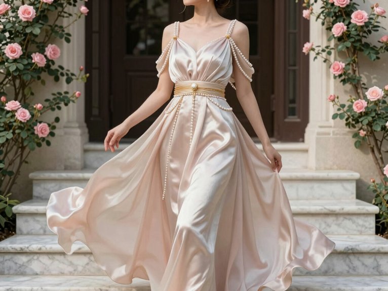 22 Princess Energy Aesthetic Ideas to Feel Soft, Confident, and Elegant 2 flowy pastel satin dresses