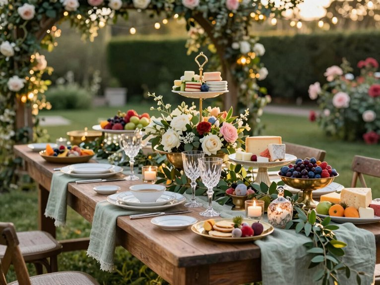 garden buffet flowing layered stations