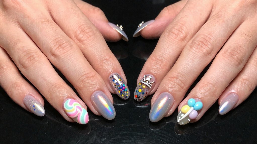 glamorous party ready birthday nails