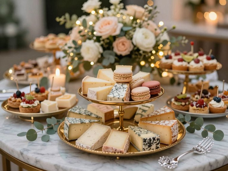 gold rimmed elegant buffet trays