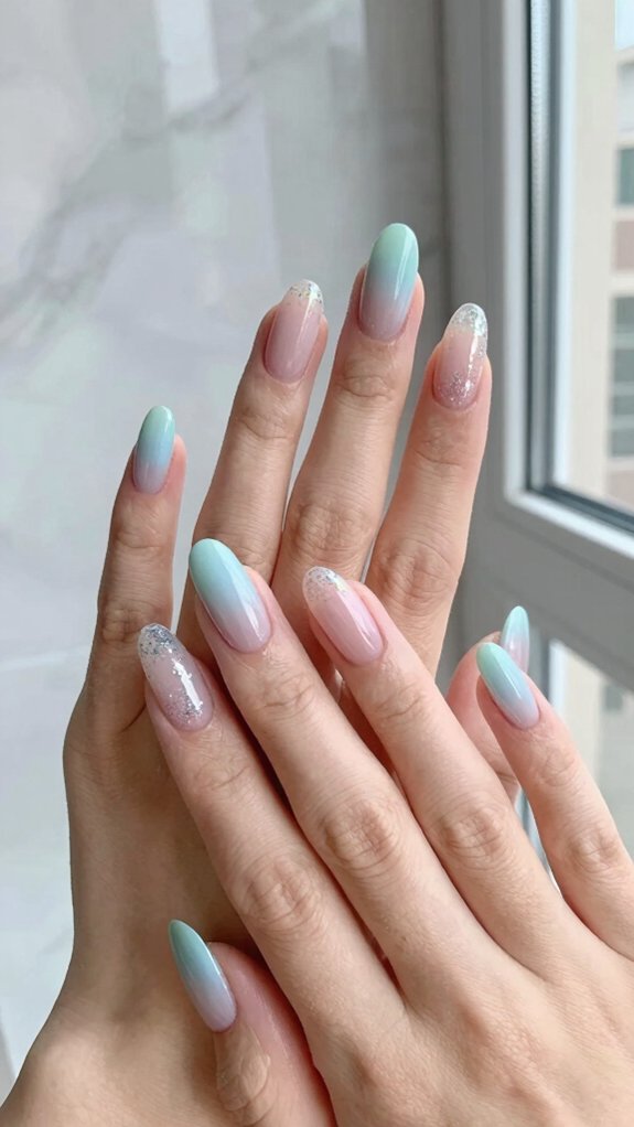 15 Gorgeous Pastel Nail Ideas to Try This Season 15 holographic glitter gradient manicure