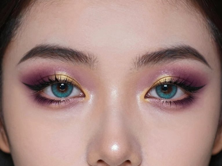 19 Creative Colorful Eye Makeup Looks That Stand Out 5 iridescent dual tone inner corner