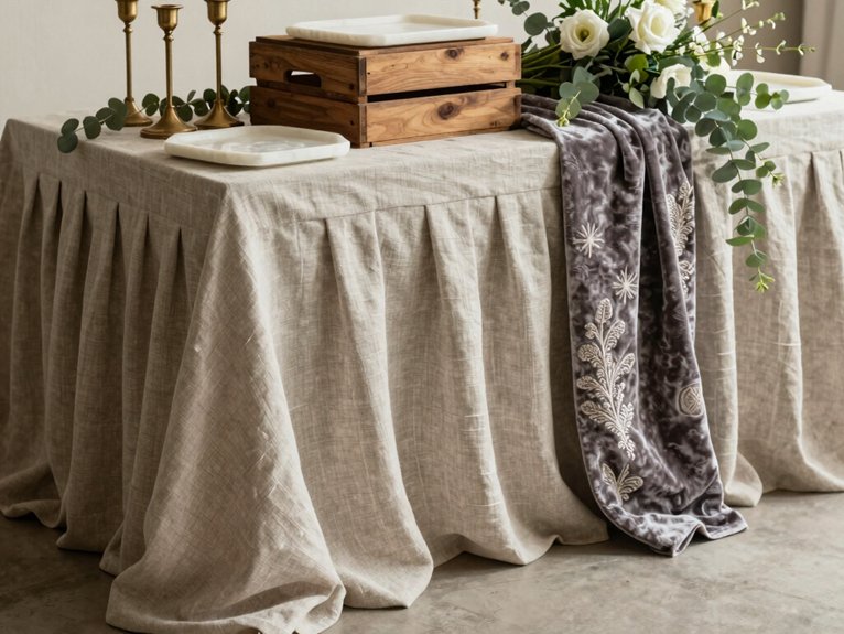 layered textured linen skirts
