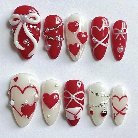 Valentine's 24pc Medium Almond Press-On Nails Set