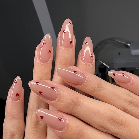 Valentine's Day Heart Almond Press-On Nail Kit