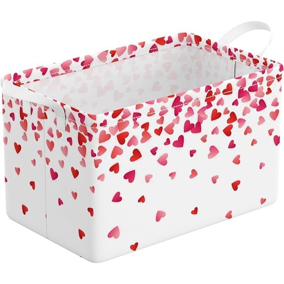 15 Best Valentine Basket Ideas to Wow Your Sweetheart 3 Valentine's Day Foldable Heart Storage Basket (Red)