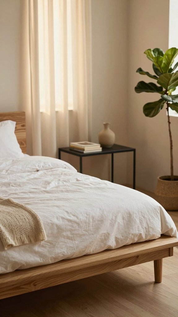 21 Cozy Bedroom Ideas for Small Rooms That Feel Warm and Spacious 6 low profile platform bed