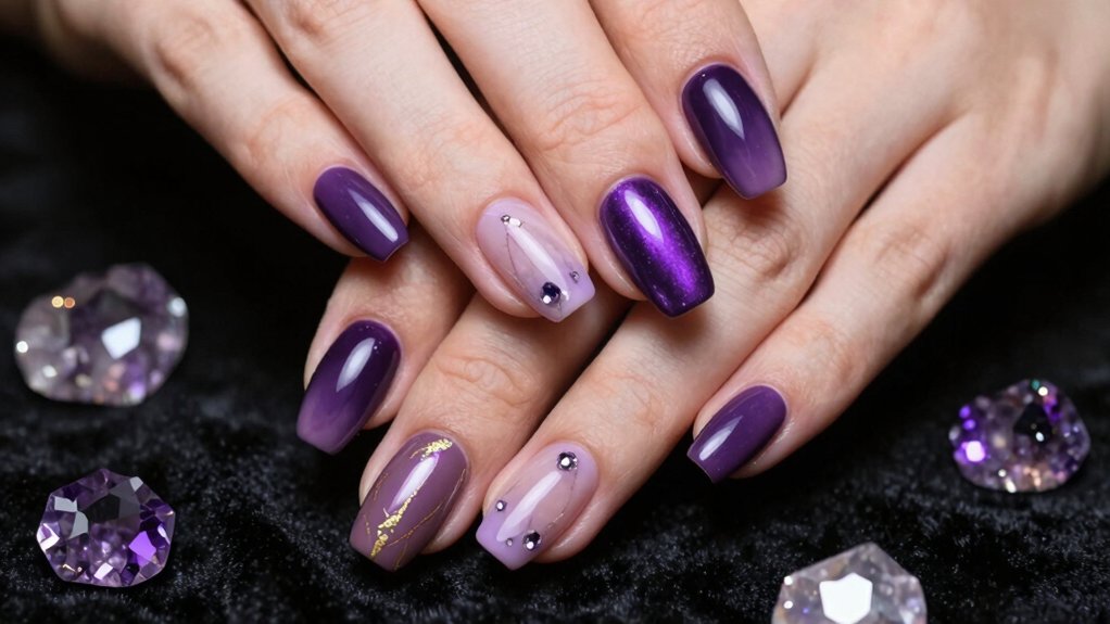 luxe amethyst purple nail designs