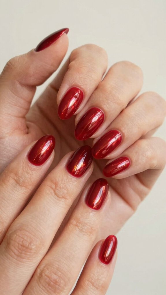 12 Red Cat Eye Nail Art Ideas 1 magentic red cat eye shimmer