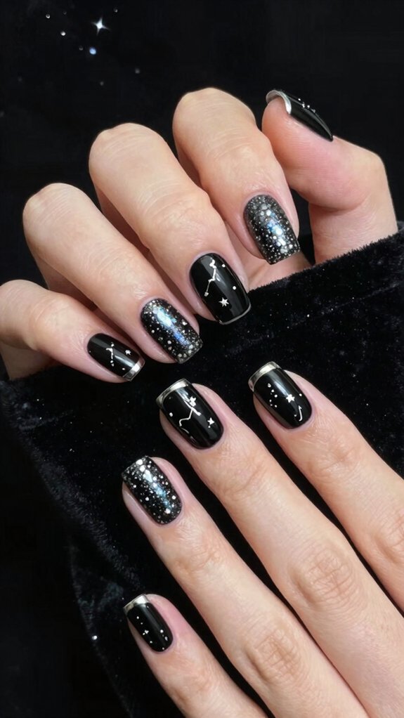 matte black silver constellations