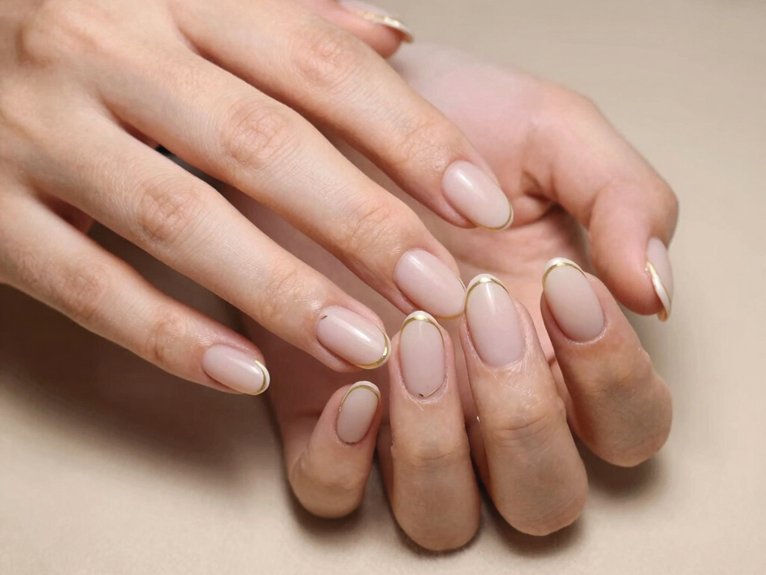 20 Classy Winter Nail Art Designs for an Elegant Seasonal Look 2 matte nude nails with gold