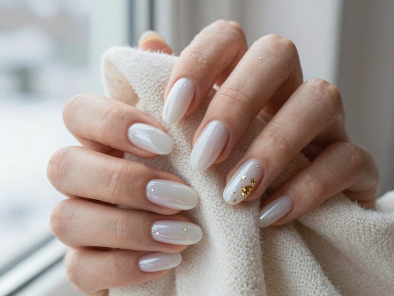 20 Classy Winter Nail Art Designs for an Elegant Seasonal Look 1 milky gloss winter manicure perfection