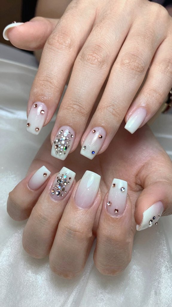 14 Birthday Nail Ideas That Are Fun, Glam, and Party-Ready 13 milky white gemstone accentation