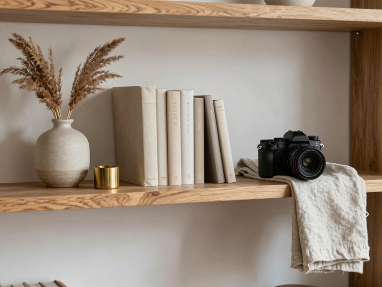 minimalist airy bookshelf display