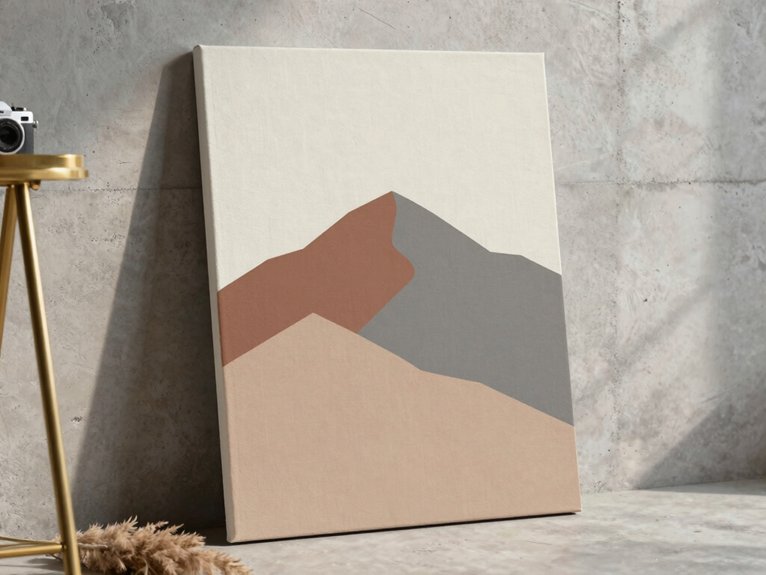 24 Canvas Painting Ideas to Sell That Are Trending and Profitable 12 minimalist geometric mountain prints