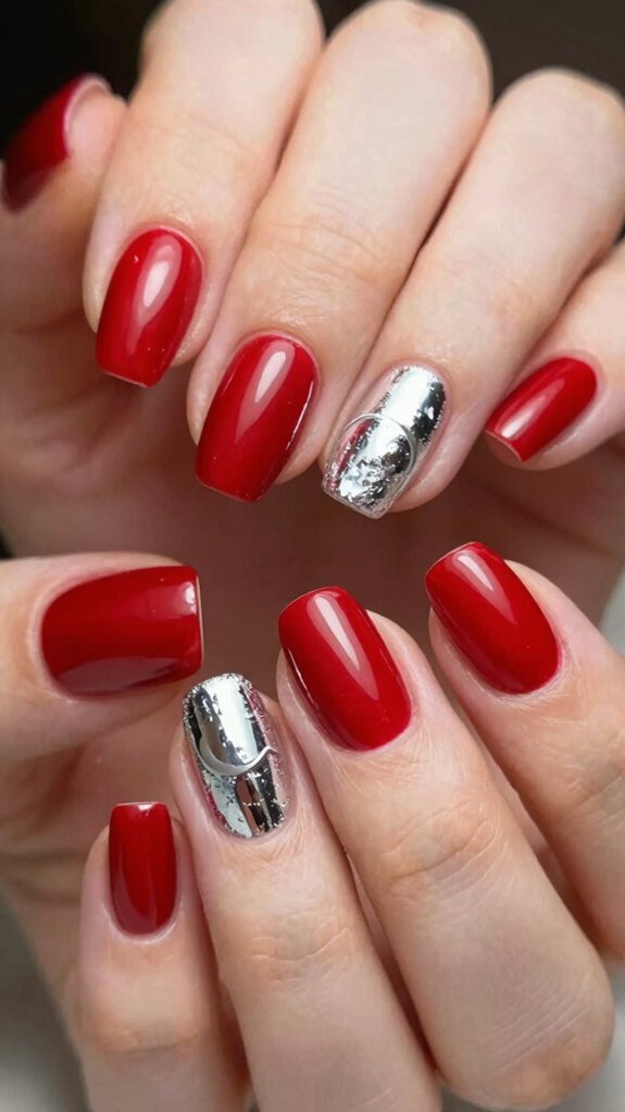 15 Red and Silver Nail Ideas to Try 10 mirror like glossy red chrome