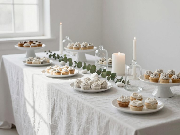 monochrome textured elegant buffet styling