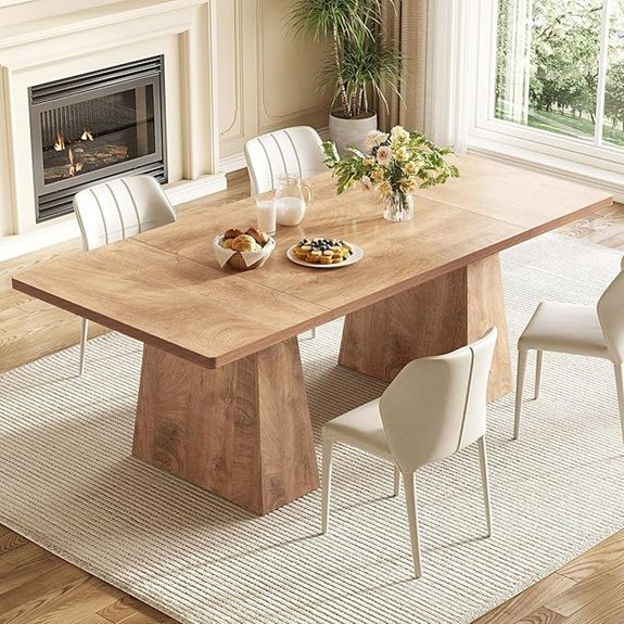 11 Best White Oak Dining Tables That Anchor Any Family Meal 1 LITTLE TREE Oak Dining Table for 6 People