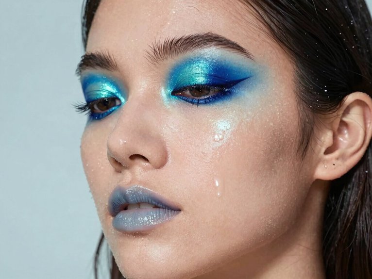 17 Creative Blue Makeup Looks for a Bold Statement 9 oceanic layered teal indigo shimmer