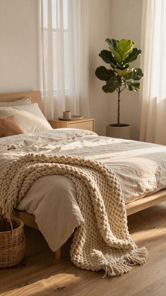 21 Cozy Bedroom Ideas for Small Rooms That Feel Warm and Spacious 7 oversized textured cozy bed throw
