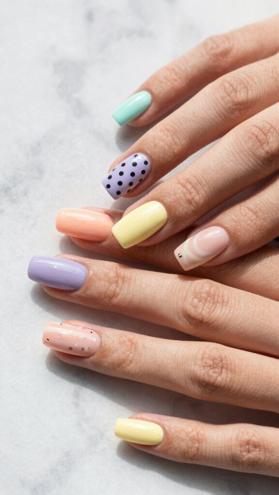 15 Gorgeous Pastel Nail Ideas to Try This Season 14 pastel mismatched springtime nails